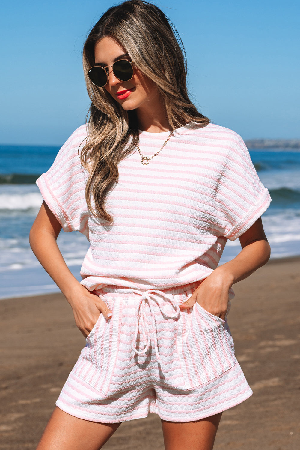 Milana Stripe Knitted Set - Threaded Pear
