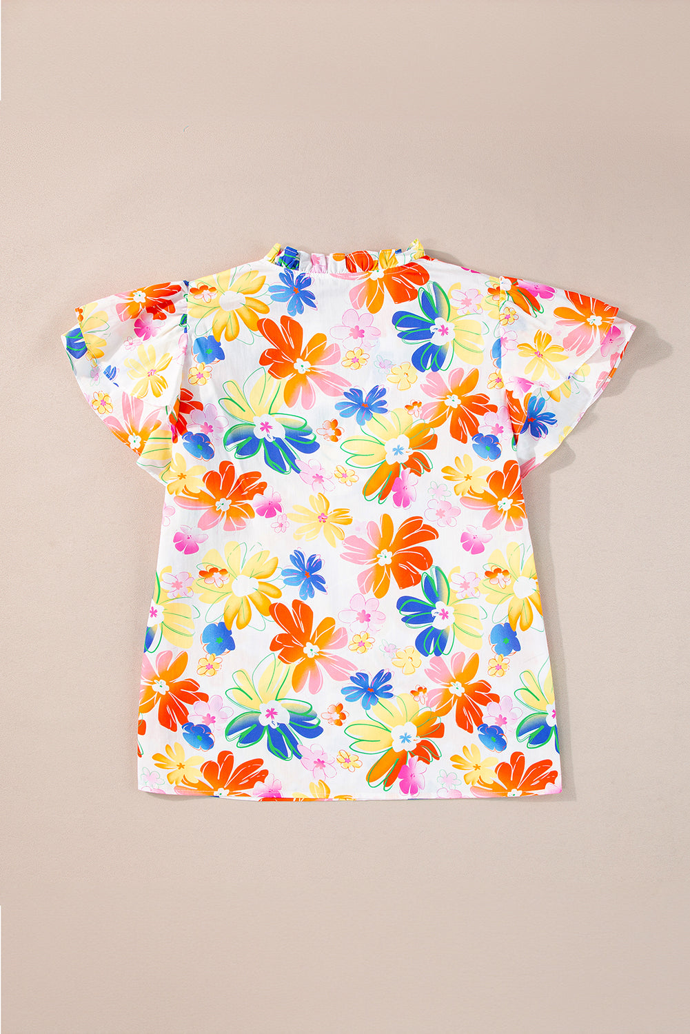 Chelsea Floral Bouquet Flutter Top - Threaded Pear