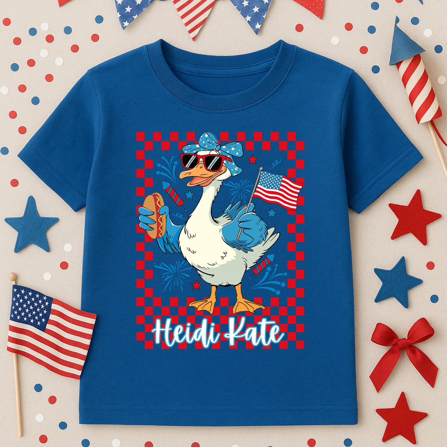 Custom Goose 4th of July Kids Graphic Tee