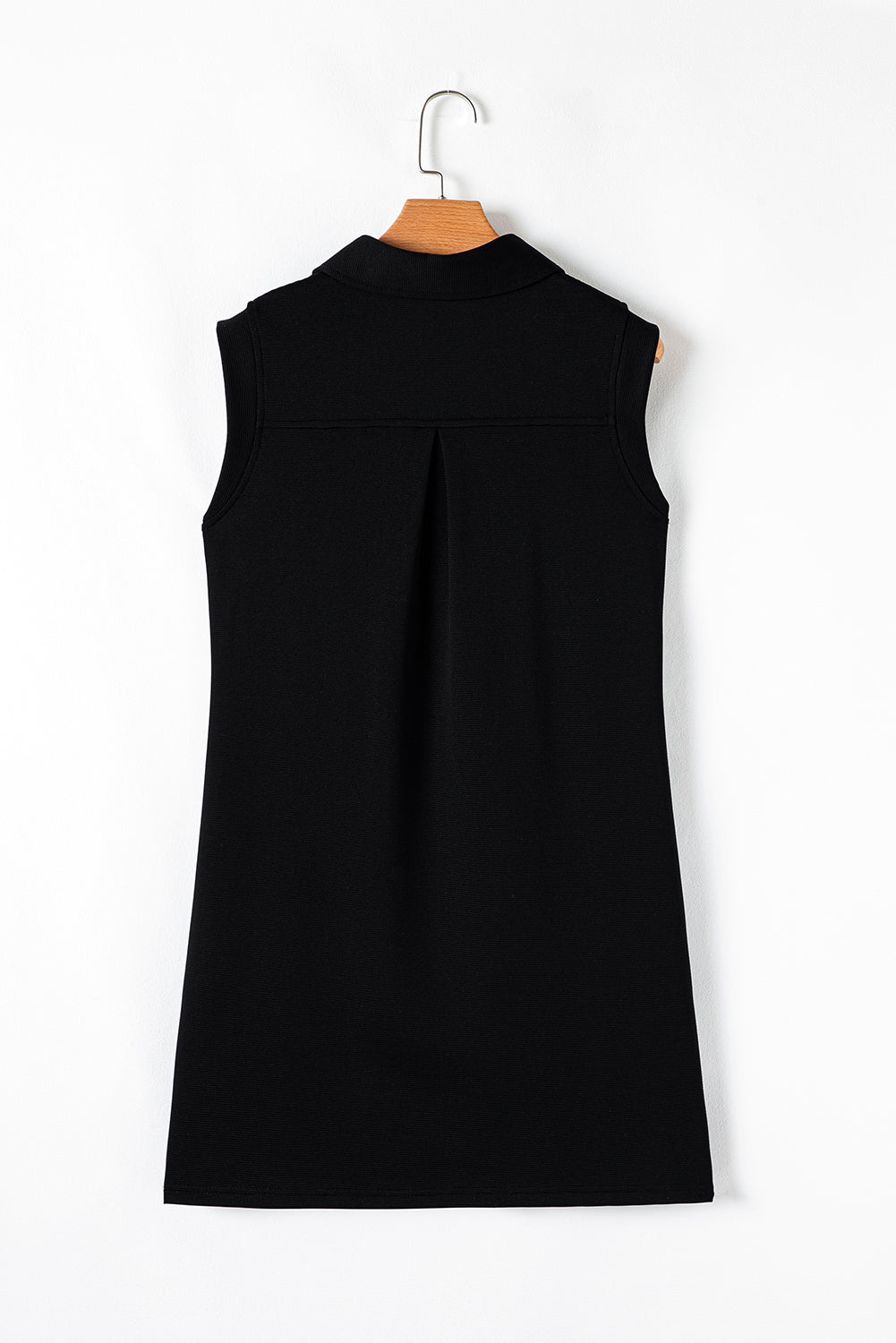 Kyla Collared Slit Neck Sleeveless Mini Dress - Threaded Pear