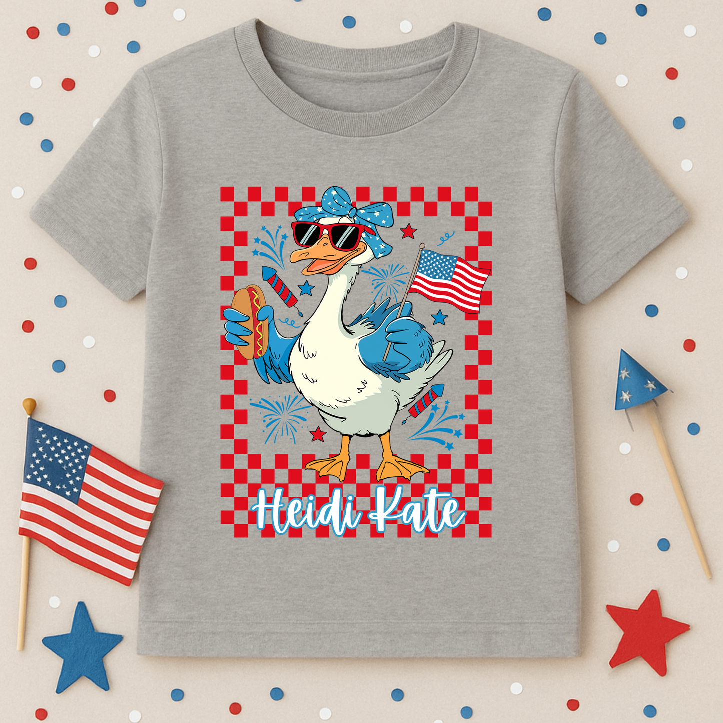 Custom Goose 4th of July Kids Graphic Tee