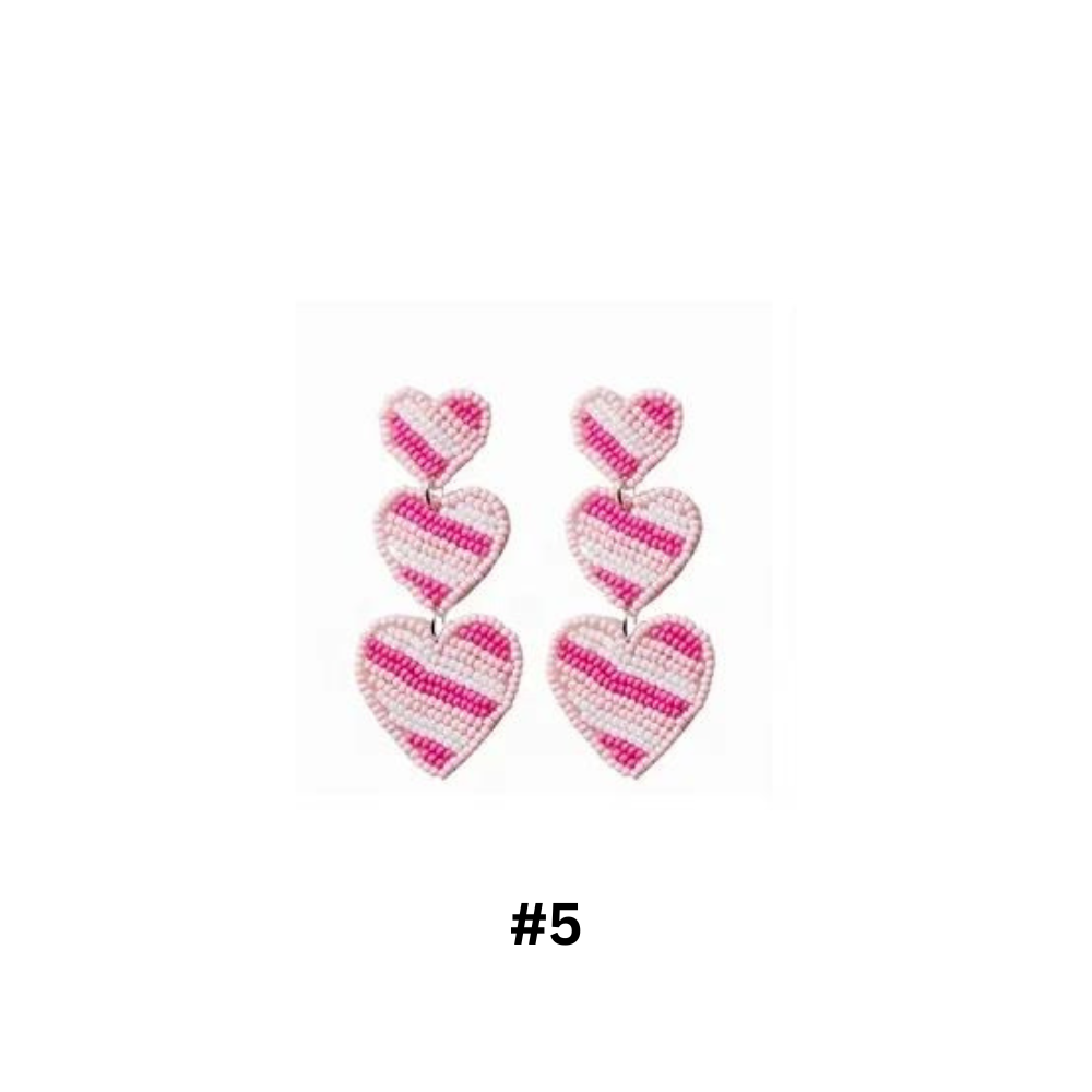 Beaded Valentine's Heart Earrings - The Gold Cactus
