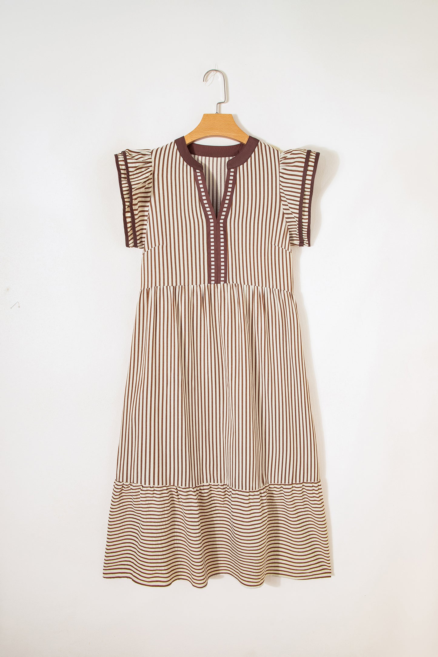 Margo Trim V Neck Midi Dress - The Gold Cactus