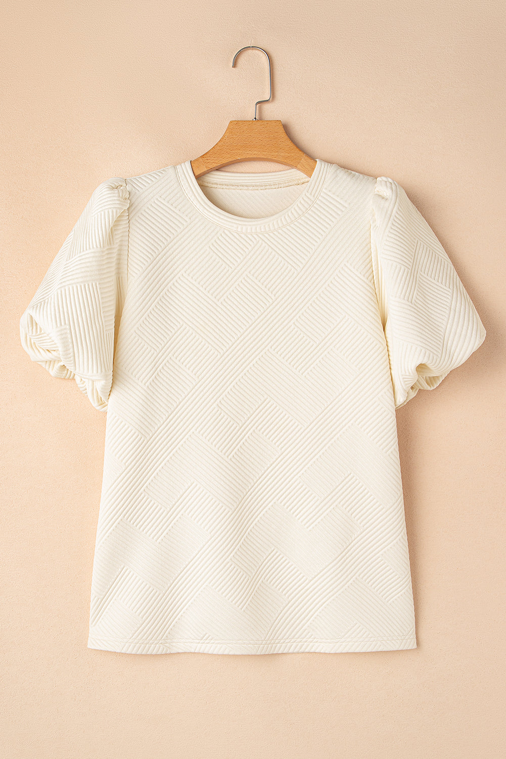 Aliya Textured Puff Sleeve Top - Threaded Pear