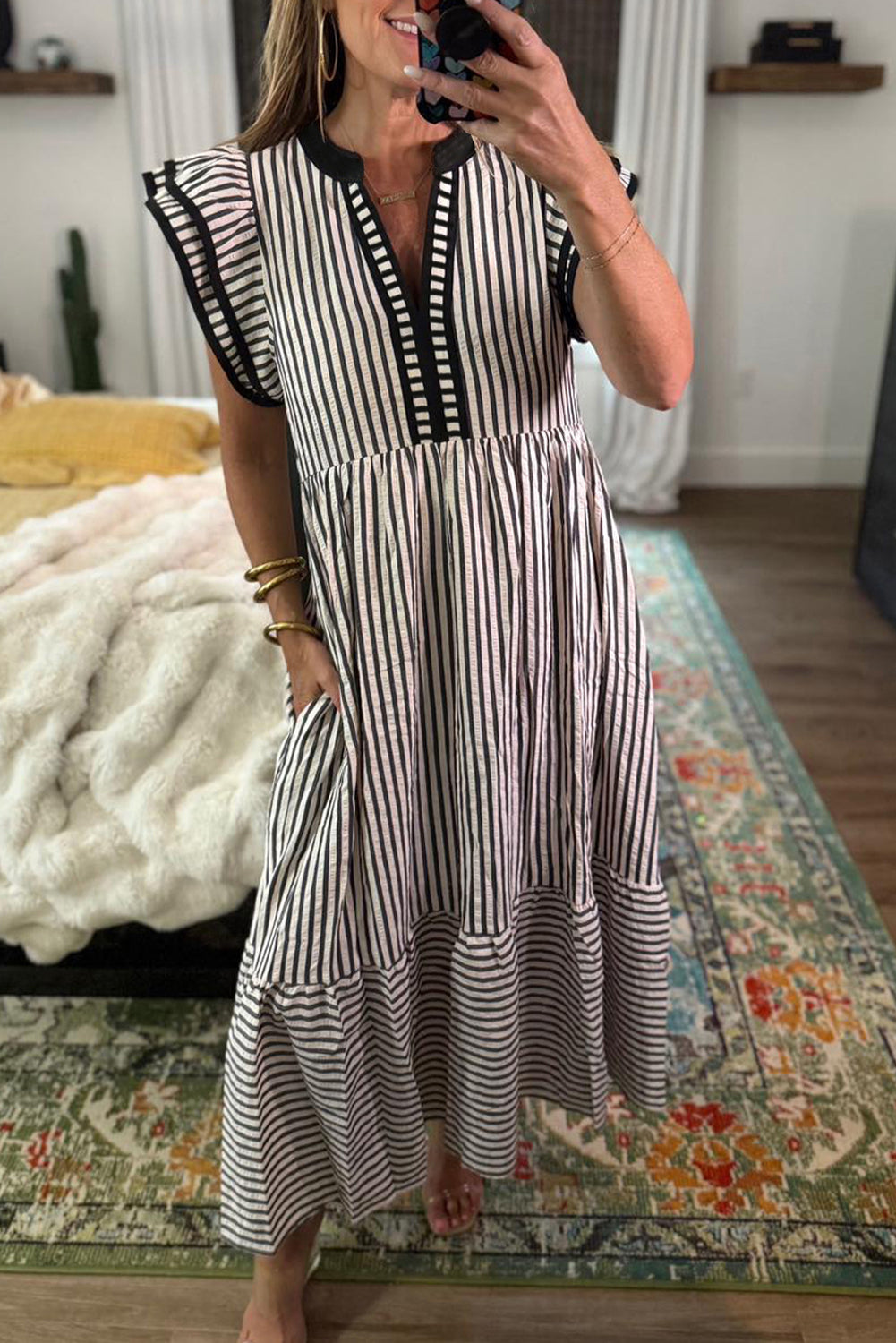 margo midi dress Margo Trim V Neck Midi Dress