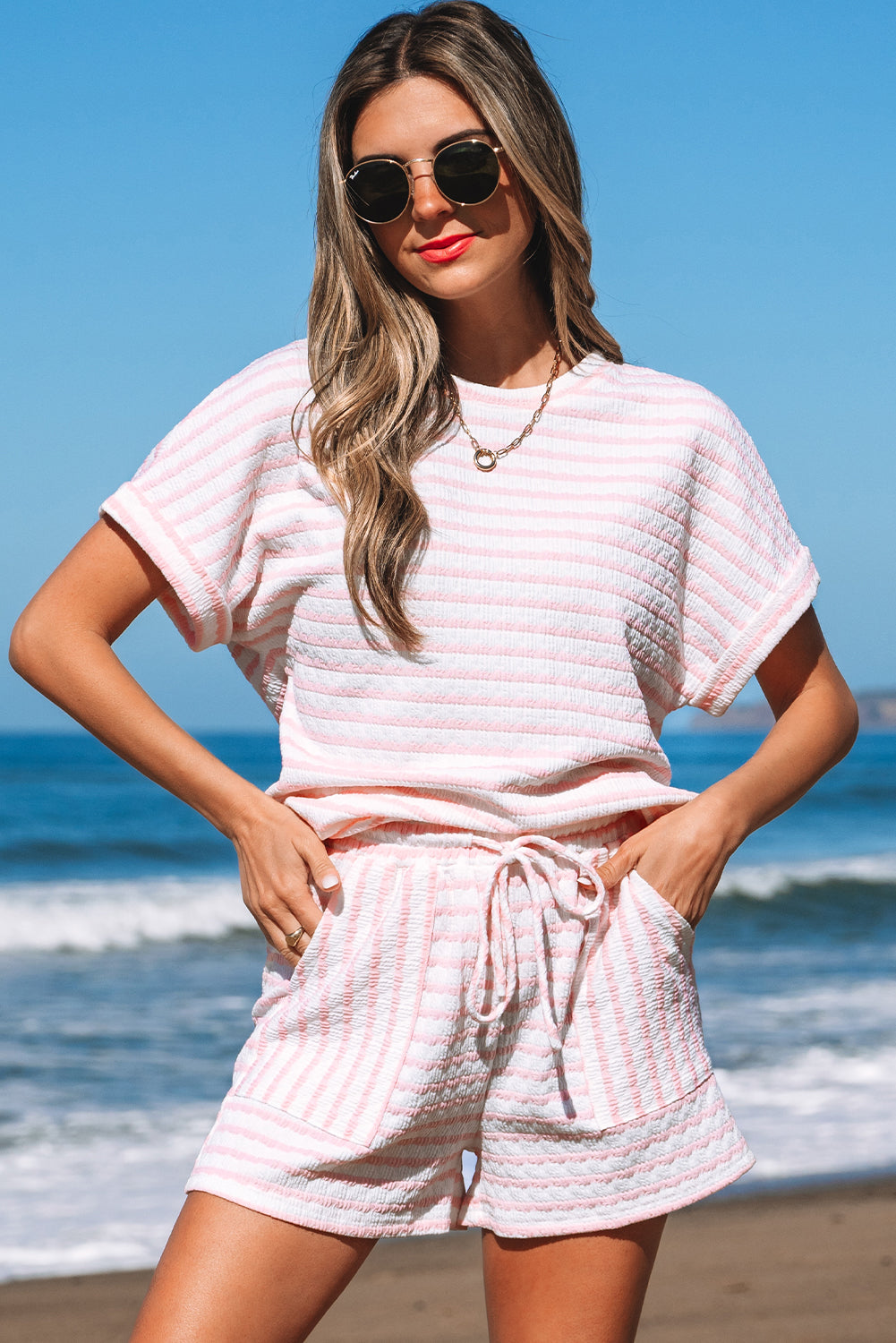 Milana Stripe Knitted Set - Threaded Pear