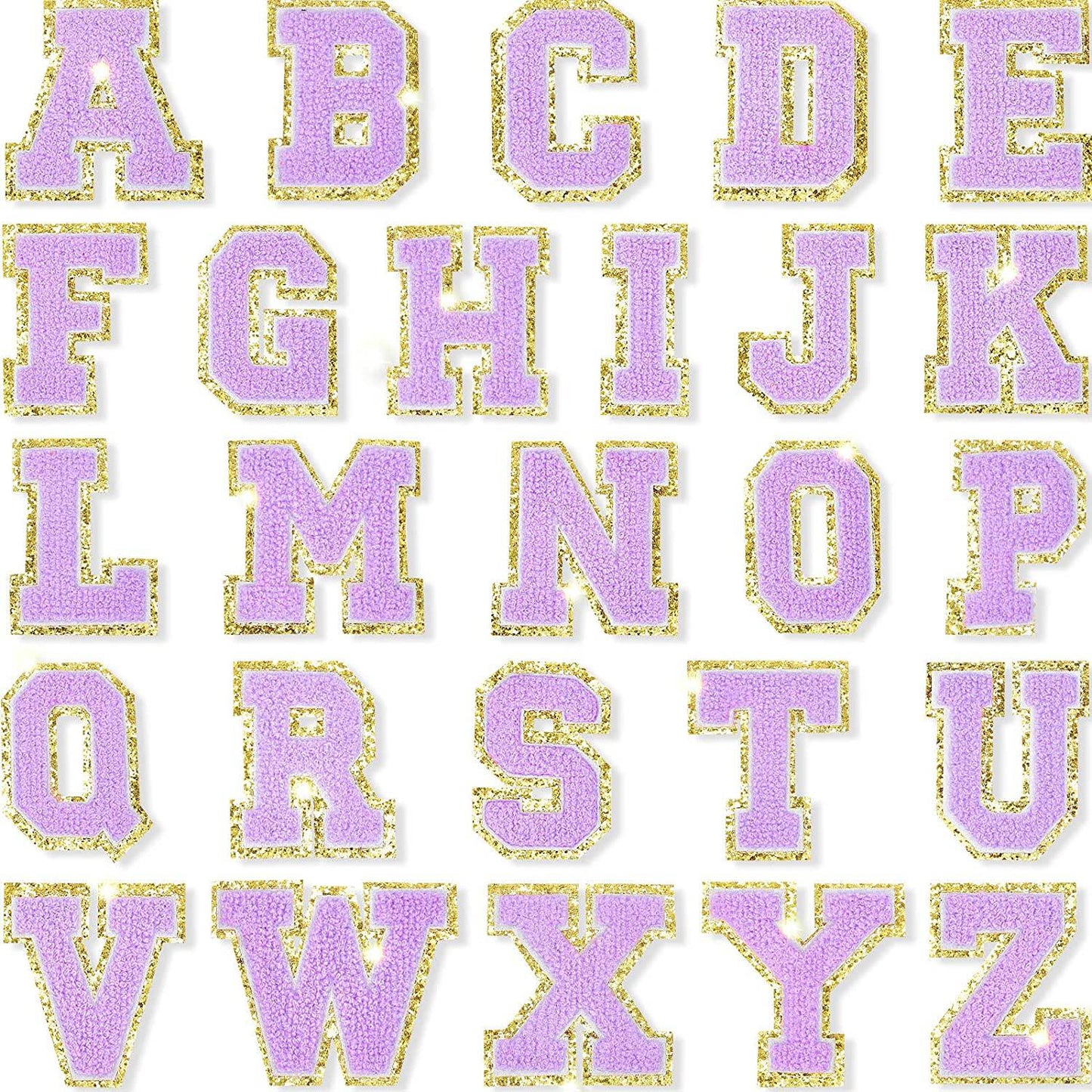 Purple Self Adhesive Chenille Letters Patches - Threaded Pear