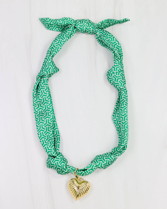 Serafina Scarf Charm Necklace Green