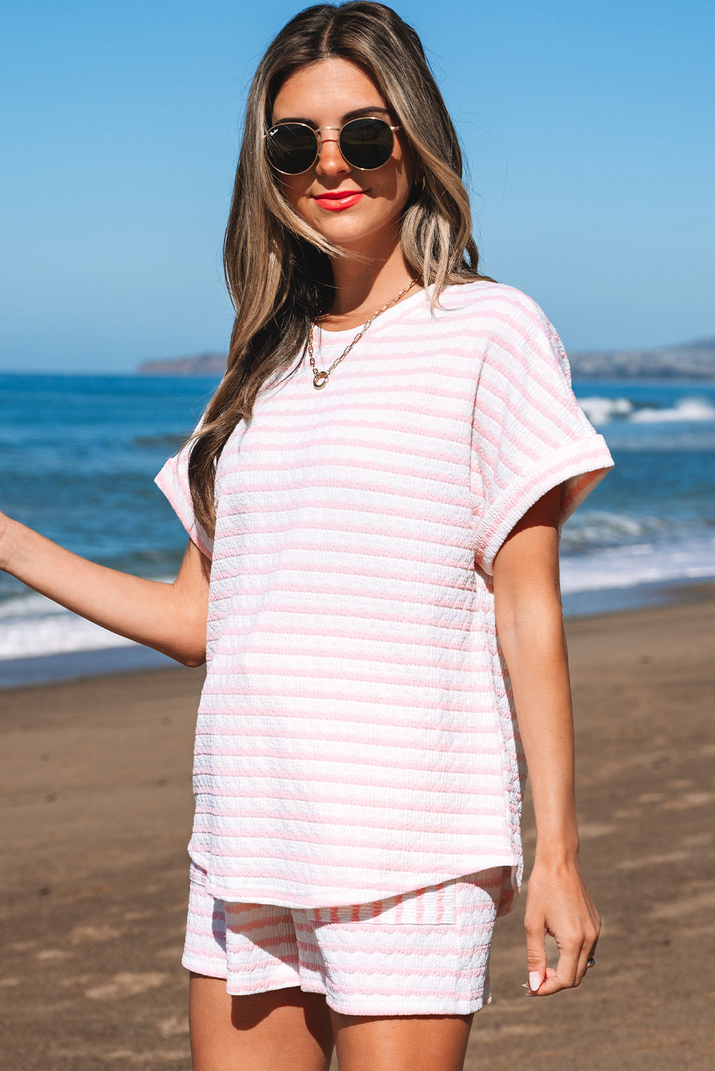 Milana Stripe Knitted Set - Threaded Pear