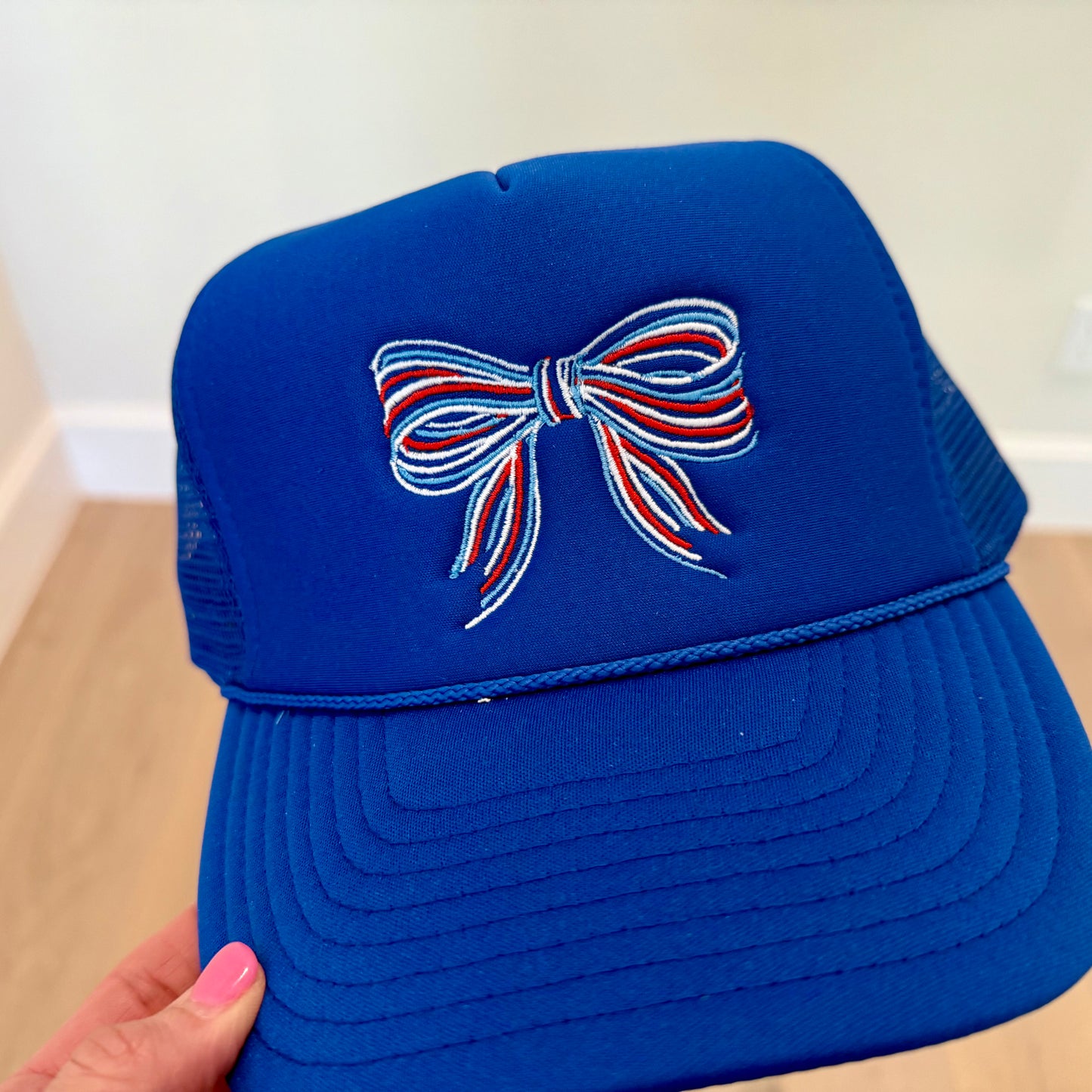 Red, White and Blue Bow Hat