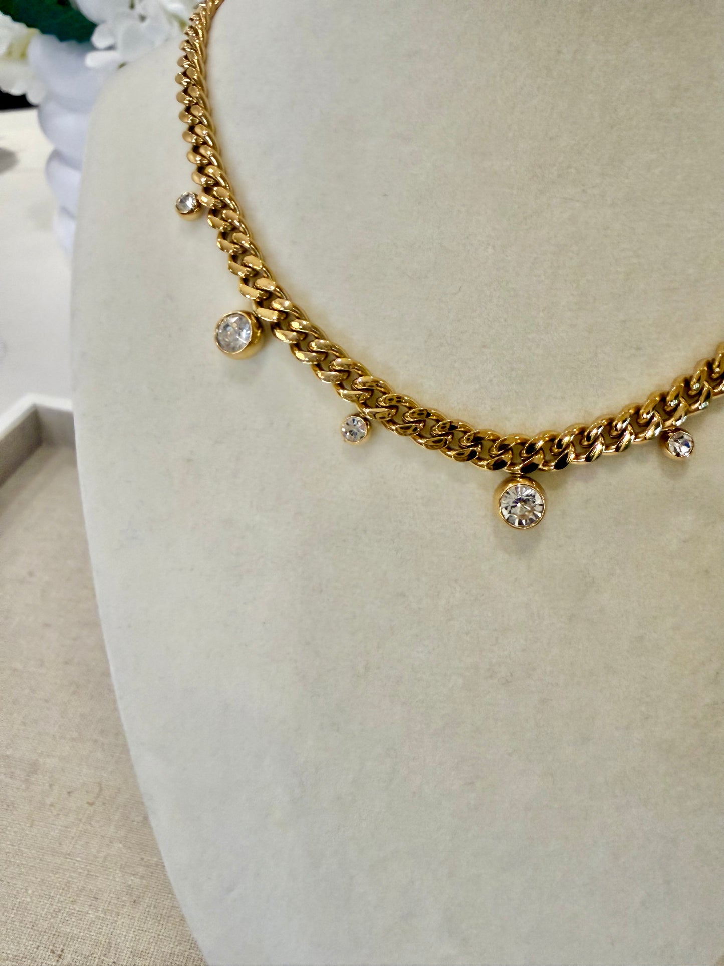 Cuban Chain Drop Necklace