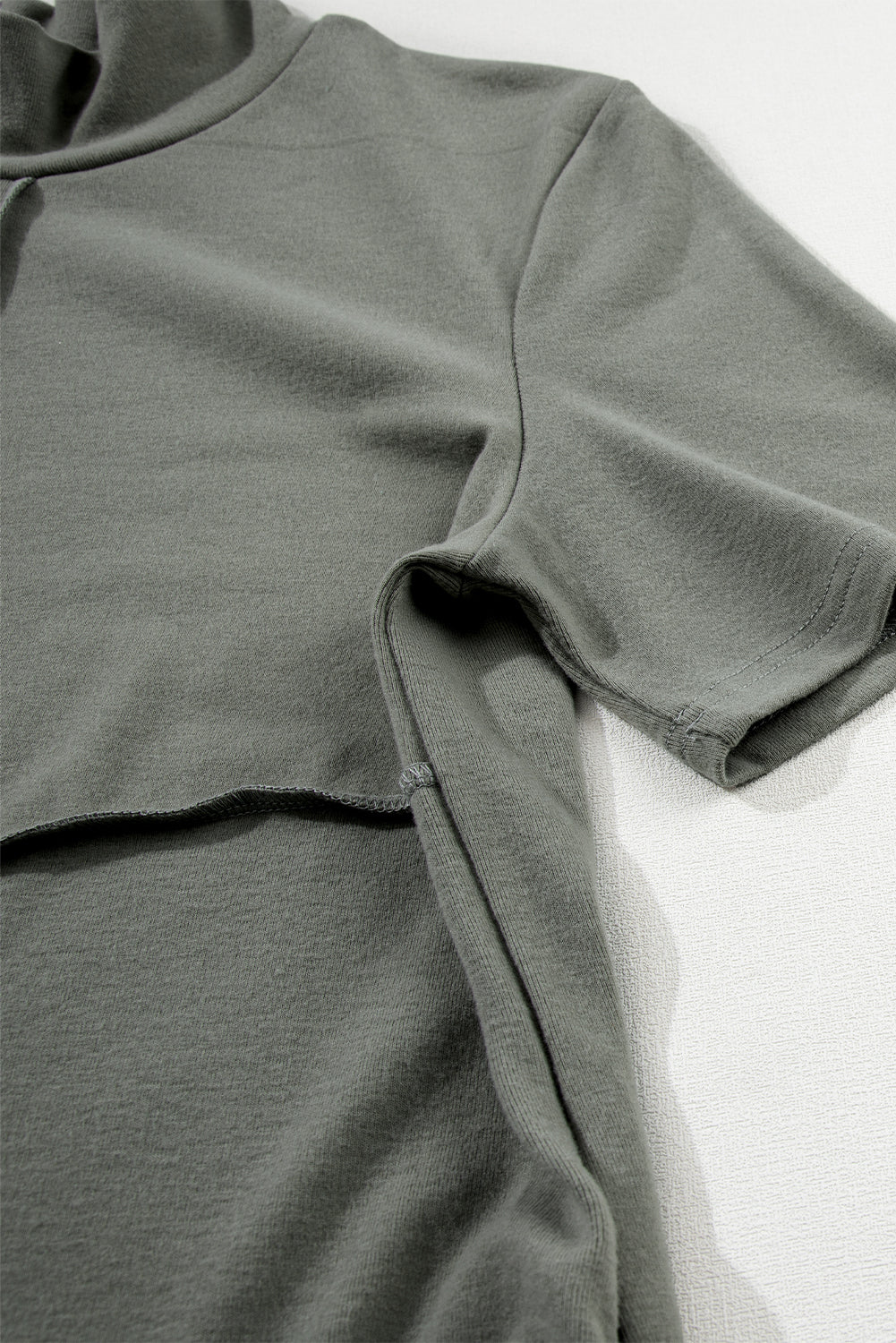 Asha High Neck Cross Seam T-shirt Dress - Threaded Pear