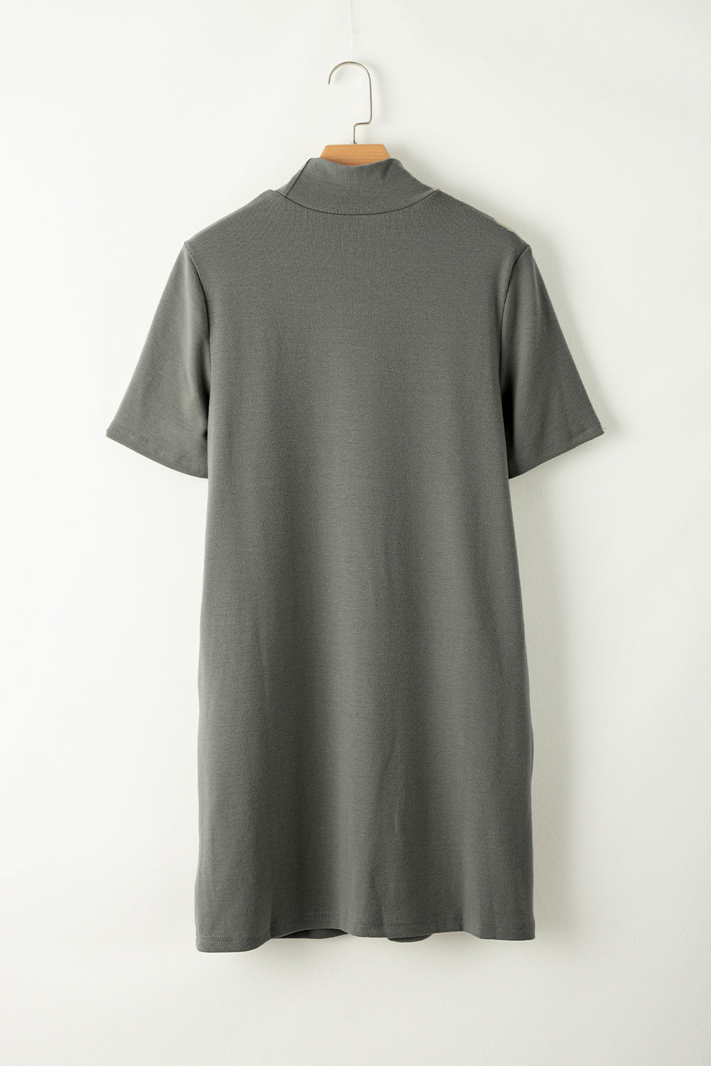 Asha High Neck Cross Seam T-shirt Dress - Threaded Pear
