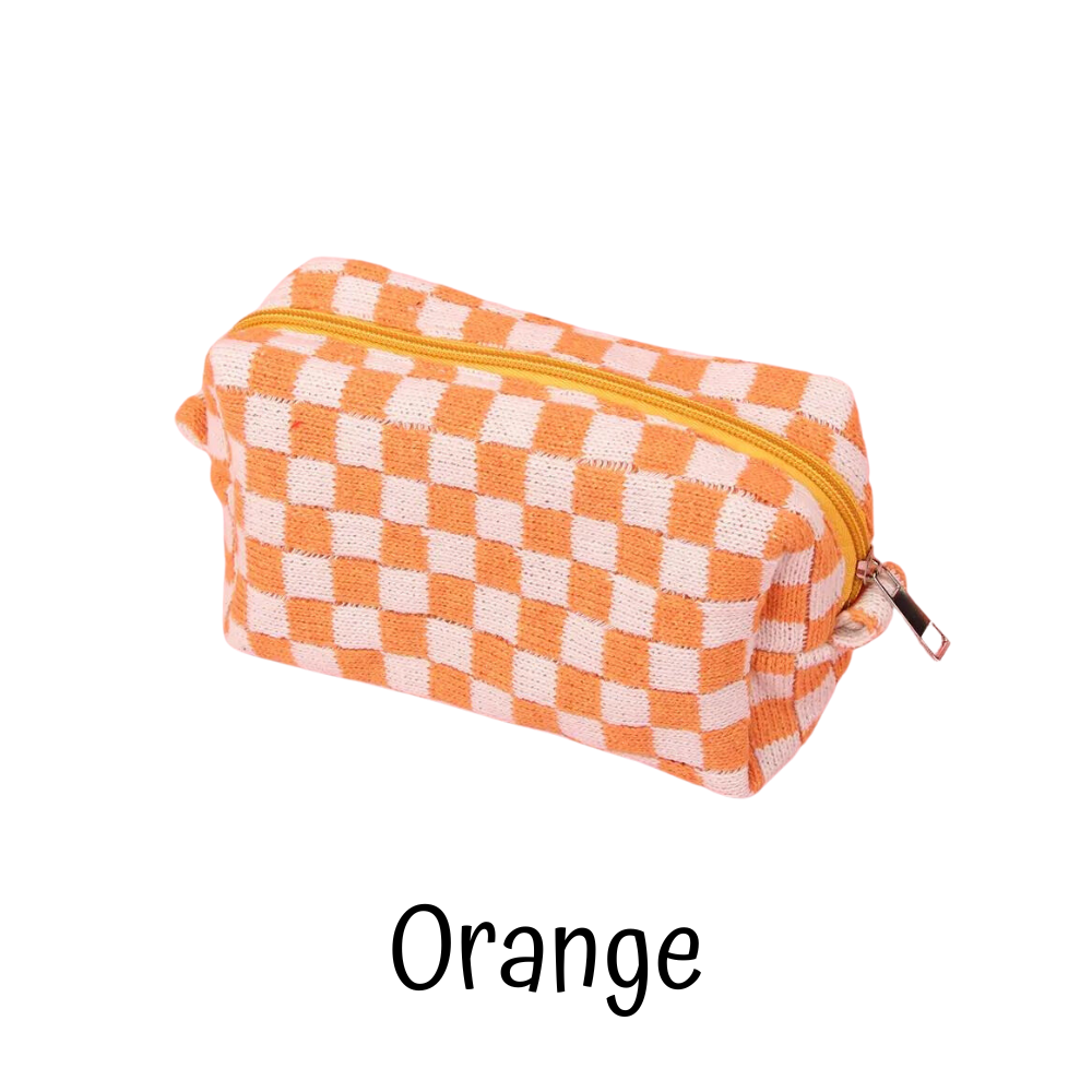 Checkered Cosmetic Bag | 7 Colors - The Gold Cactus