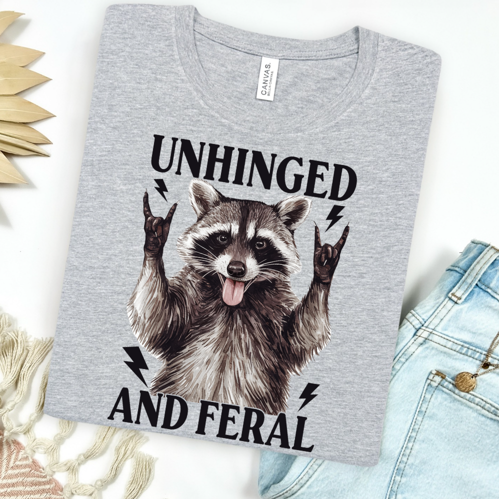 Unhinged And Feral Raccoon Graphic Tee