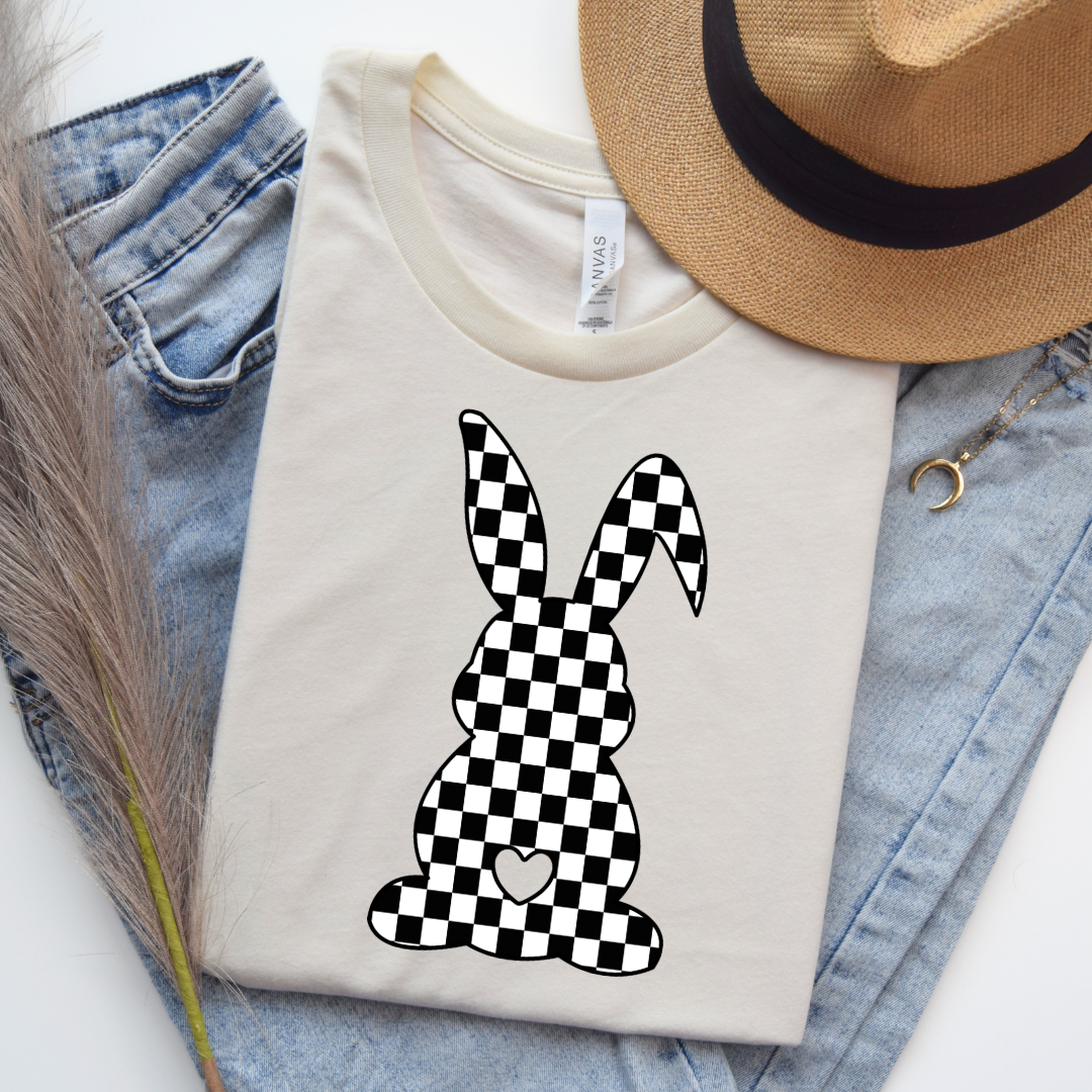 Checkered Bunny Graphic Tee