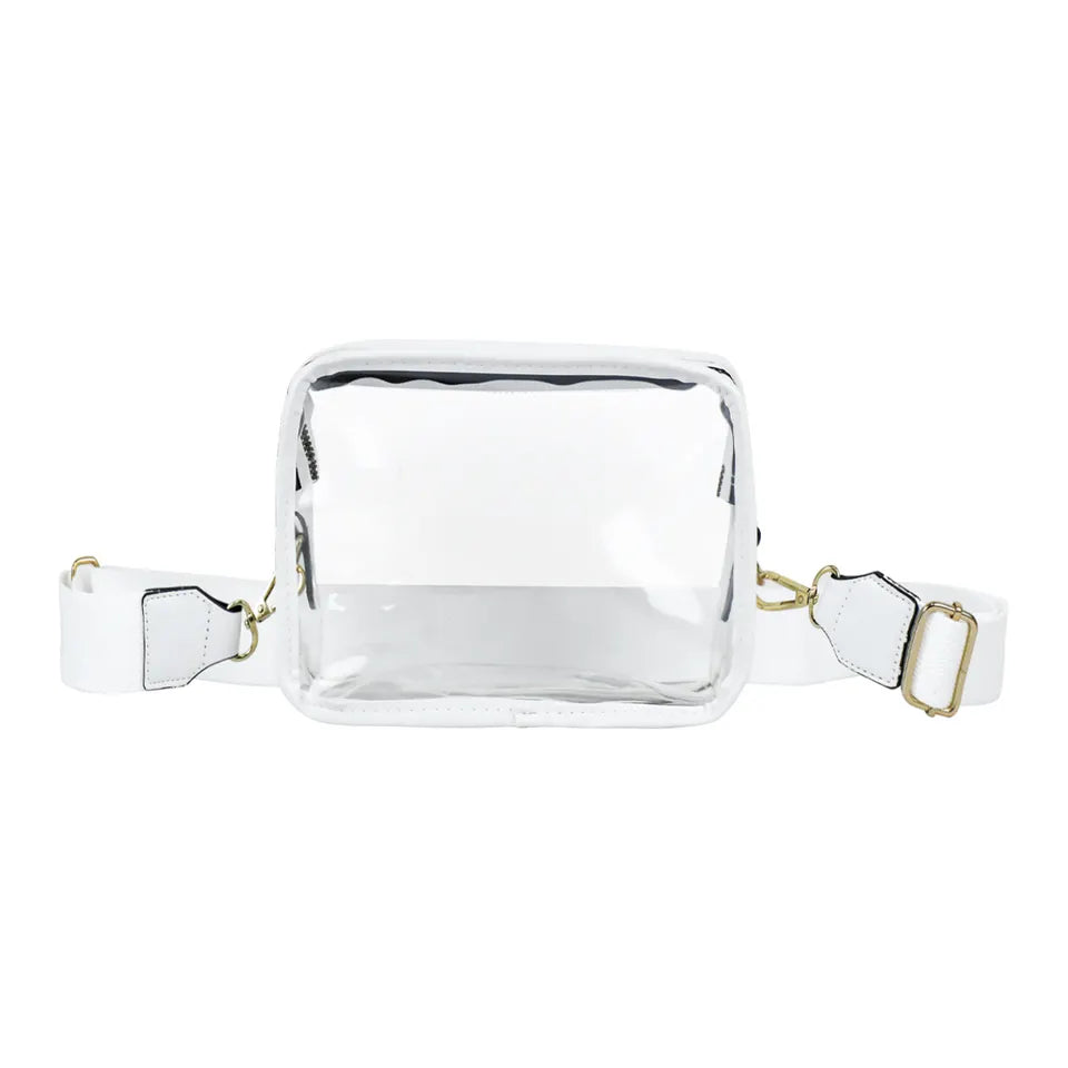 white clear stadium bag