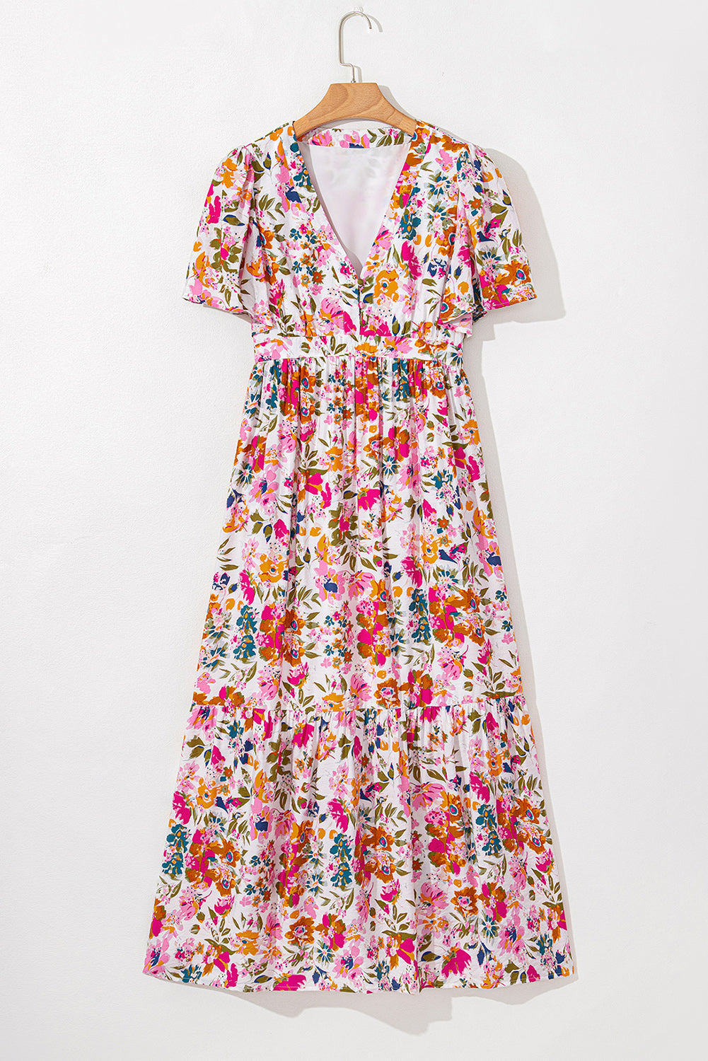 Kaitlyn Floral Short Sleeve Maxi Dress - Threaded Pear