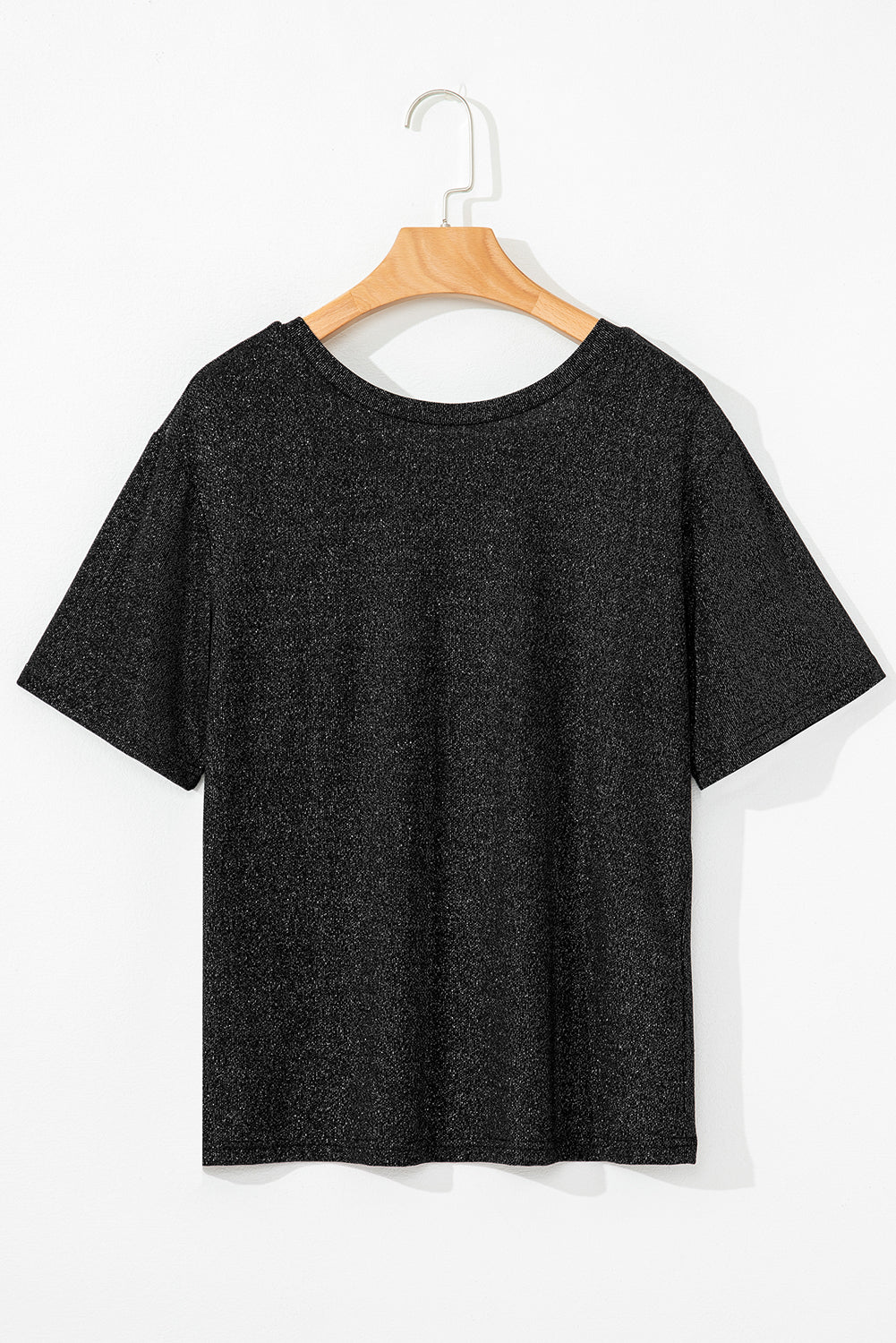 Kathryn Bow Decor Glittery Short Sleeve Top - Threaded Pear