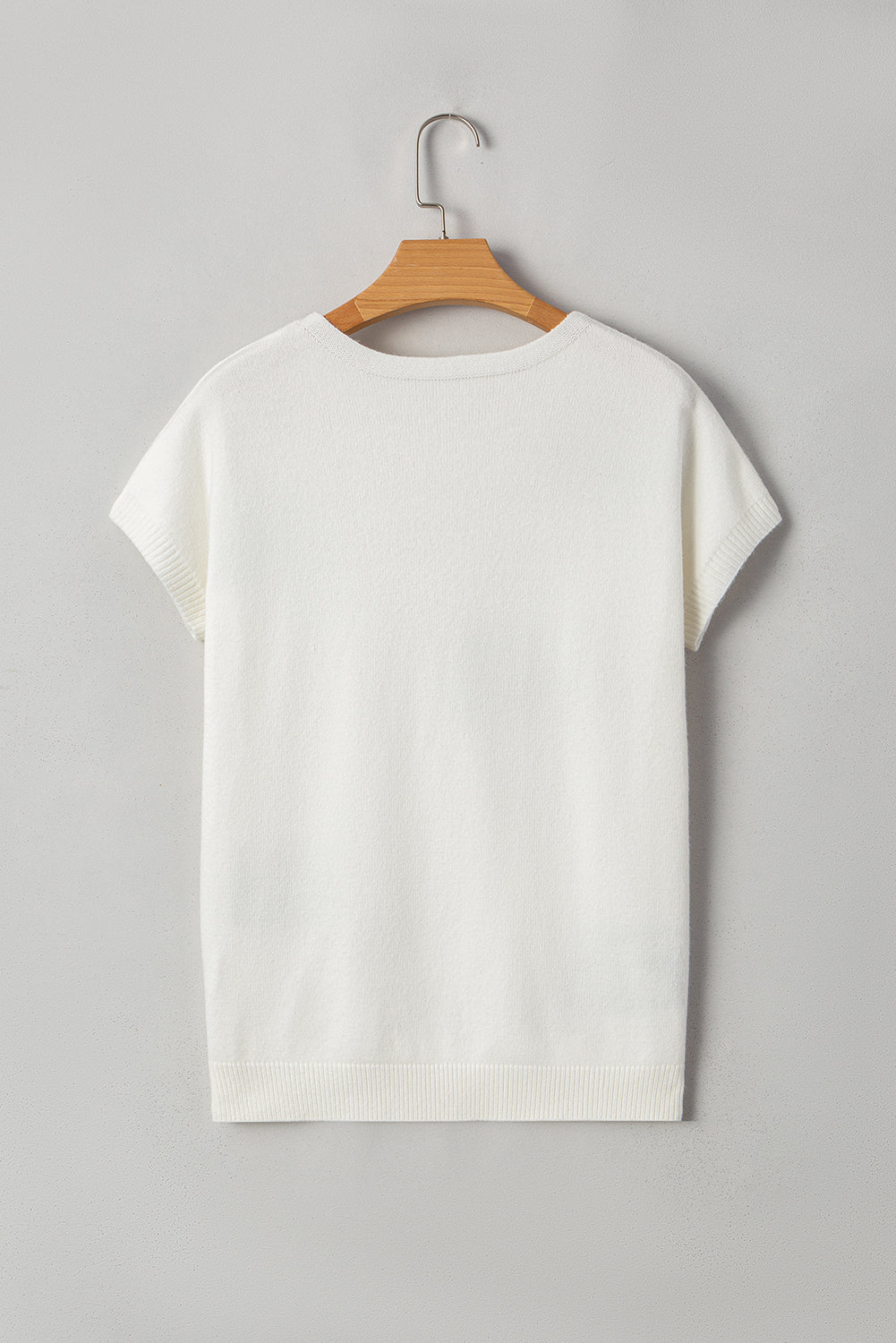 Kya Bow Pattern Knit Short Sleeve Sweater - Threaded Pear