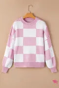 Pink Check Sweater