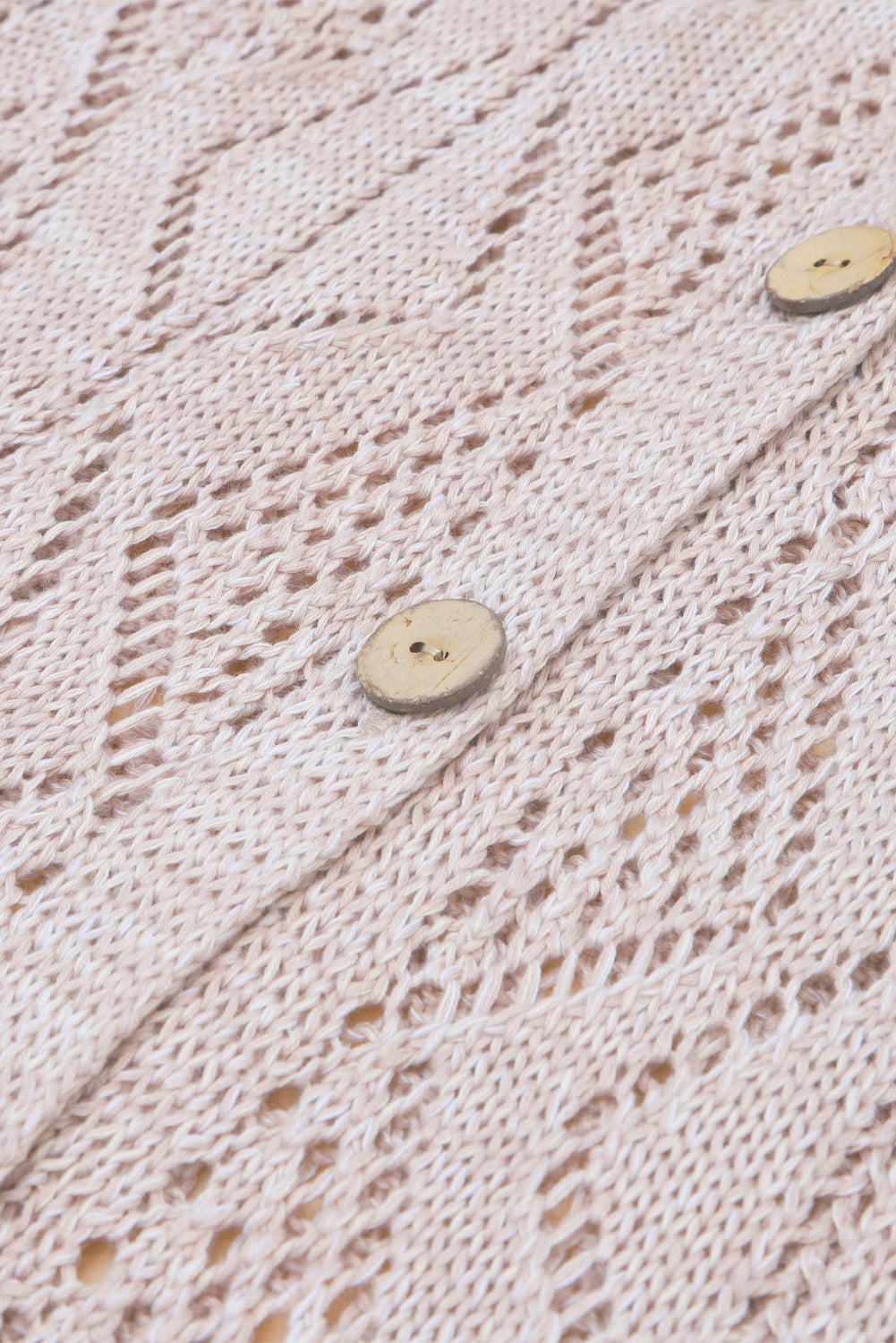 Mckenzie Hollow-out Openwork Knit Cardigan - Gold Cactus