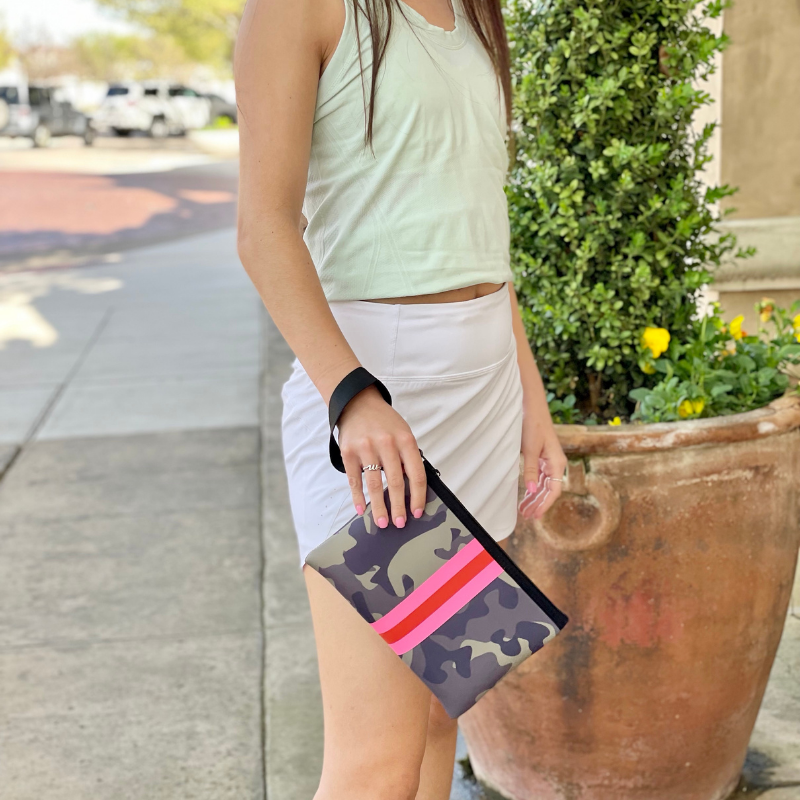 Neoprene wristlet neoprene clutch