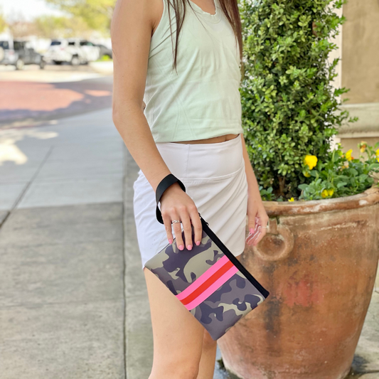 Neoprene wristlet neoprene clutch