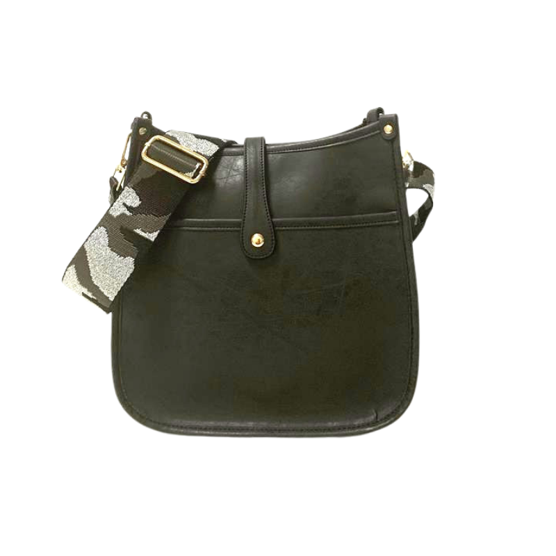 Vegan leather crossbody messenger bag