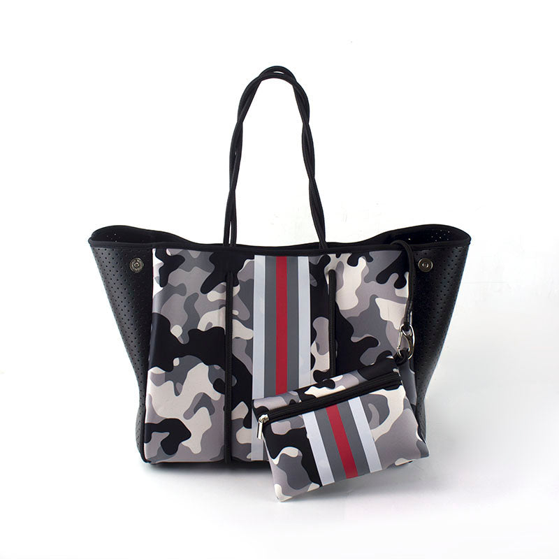 Large Camo Neoprene Tote Bag