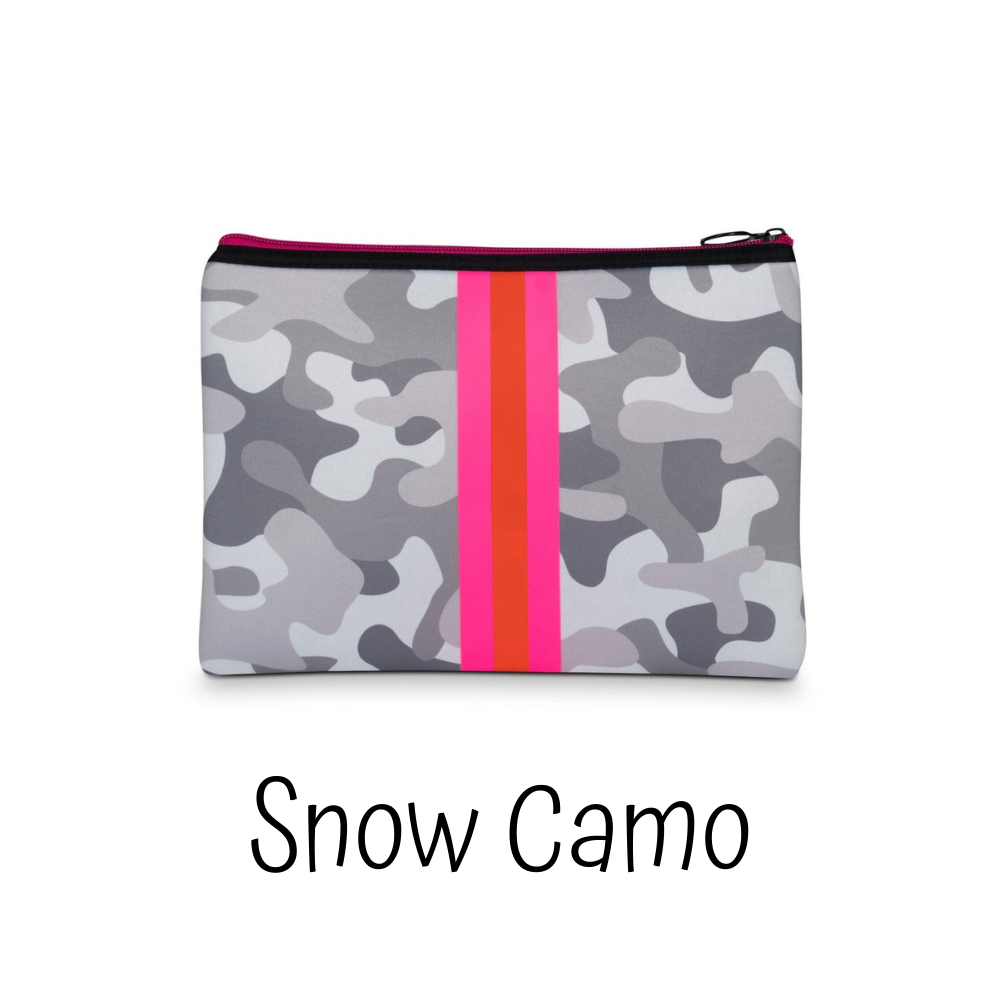 snow camo wristlet clutch