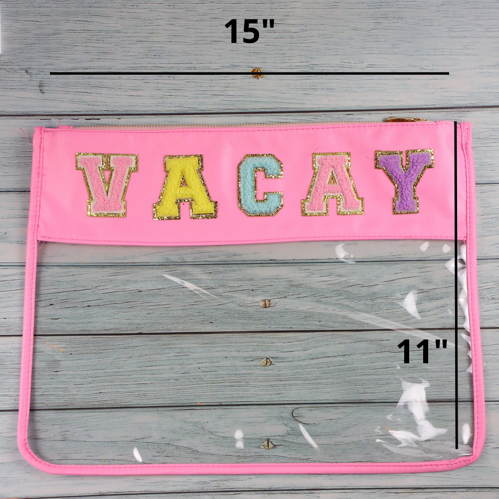 Chenille Patch Clear Deluxe Organizer | 9 Styles - The Gold Cactus