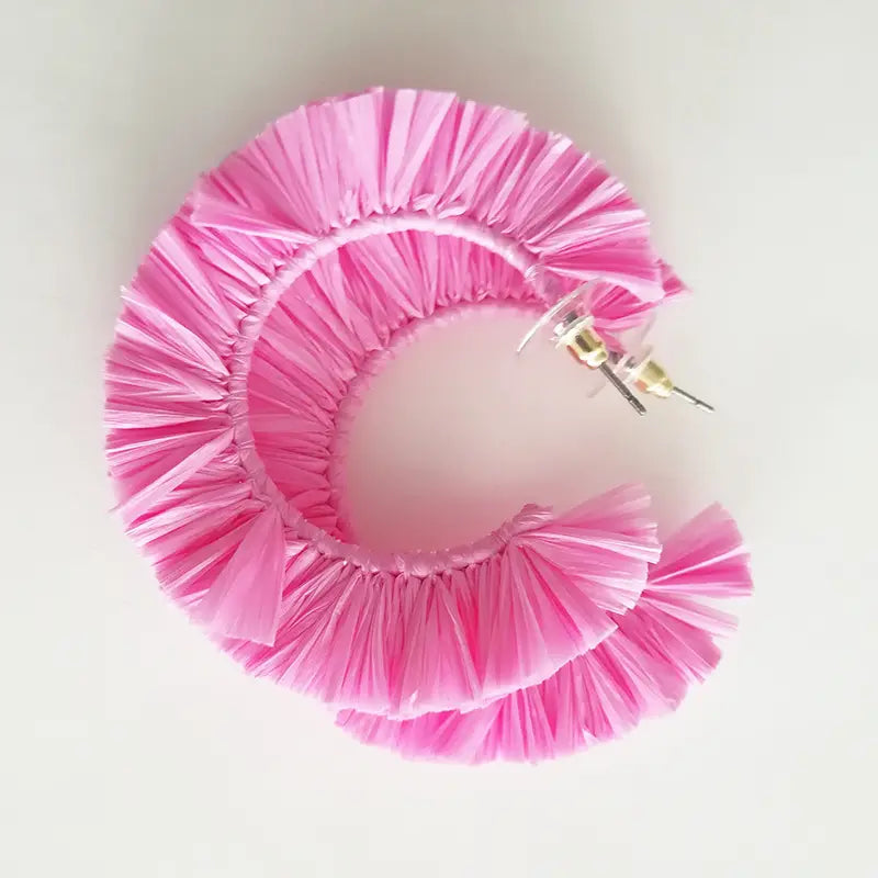 Raffia Circle Earrings | 6 Colors - The Gold Cactus