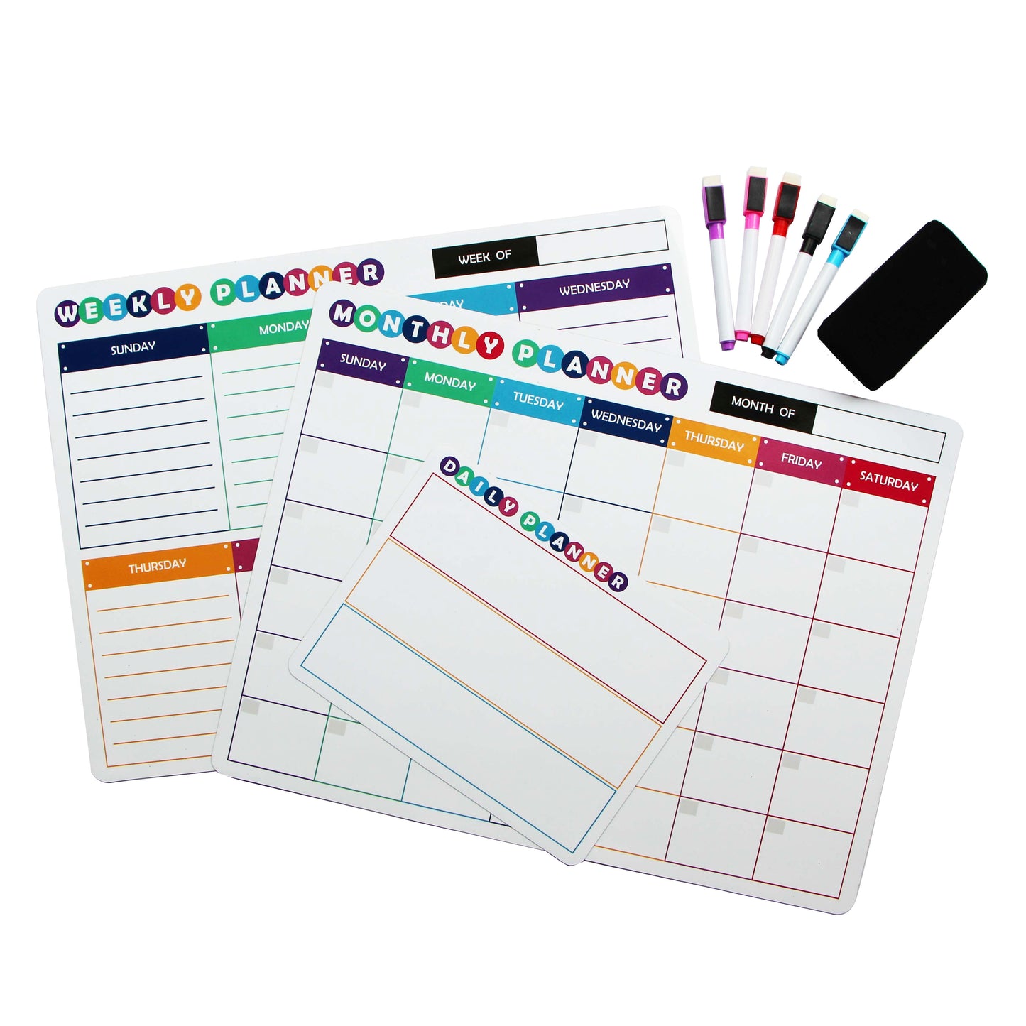 Magnetic Dry Erase Planner Set | 5 Piece Set - The Gold Cactus
