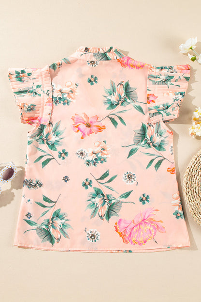 Kori Frilled V Neck Pleated Sleeve Blouse - Threaded Pear