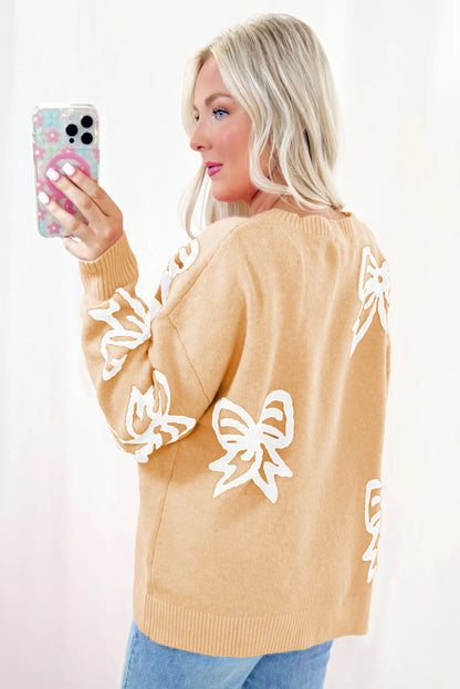 Lia Pink Bow Sweater