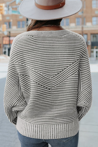 Clara Ribbed Knit Boat Sweater