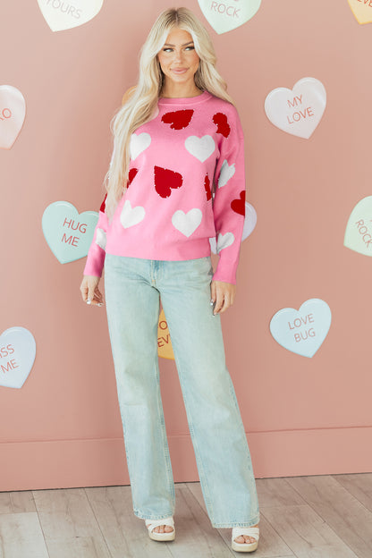 Rowen Pearl Embellished Heart  Valentines Day Sweater