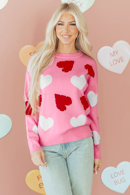Rowen Pearl Embellished Heart  Valentines Day Sweater