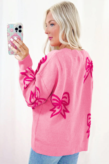 Lia Pink Bow Sweater