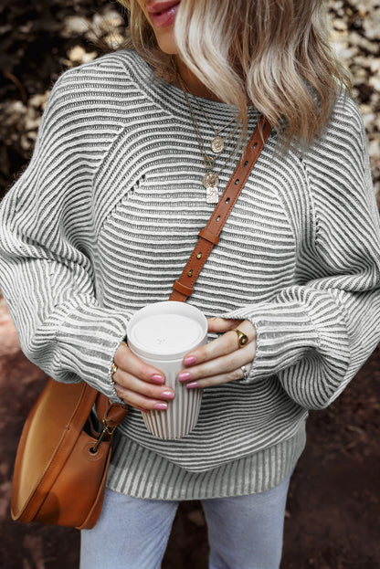 Clara Ribbed Knit Boat Sweater