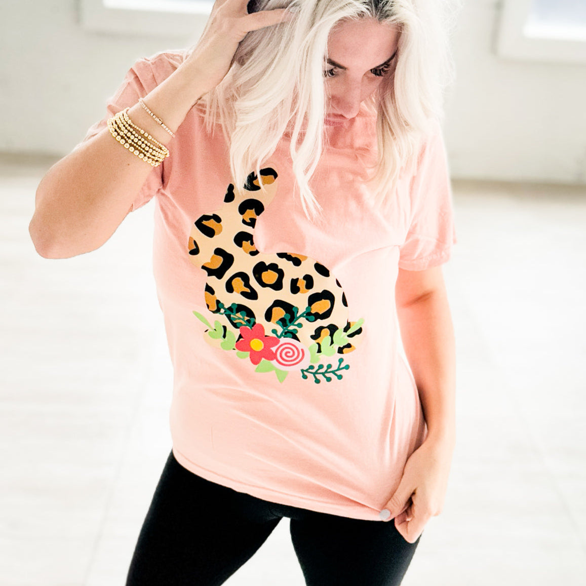 Leopard Bunny Graphic Tee