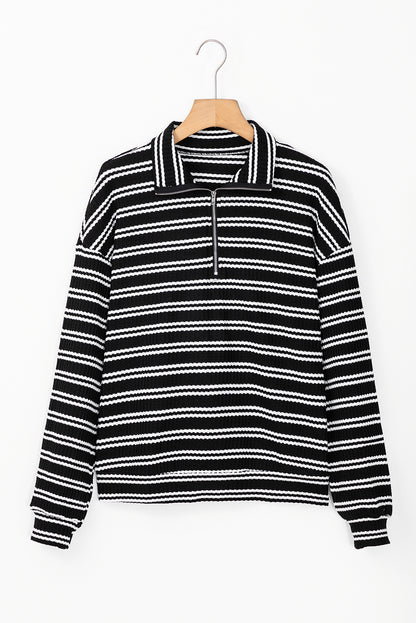 Oaklynn Black Striped Long Sleeve Top - The Gold Cactus