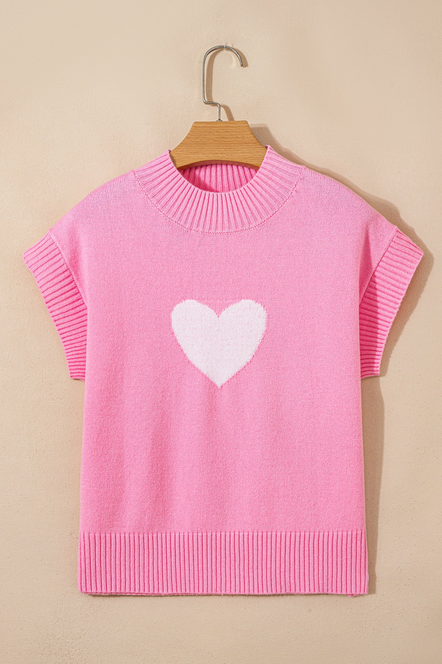 Amore Valentine Heart Short Sleeve Sweater - The Gold Cactus