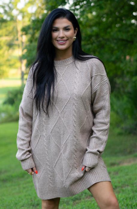 Aura Cable Knit Sweater Dress