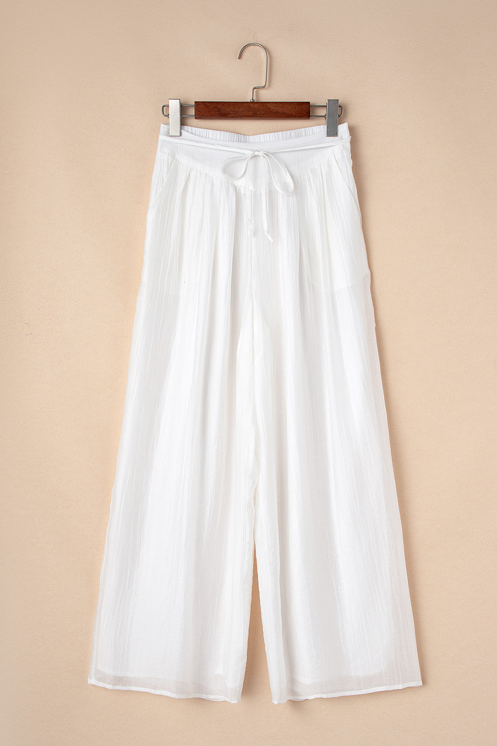 Jessie Casual Tie Waist Pleated Wide Leg Pants - Threaded Pear