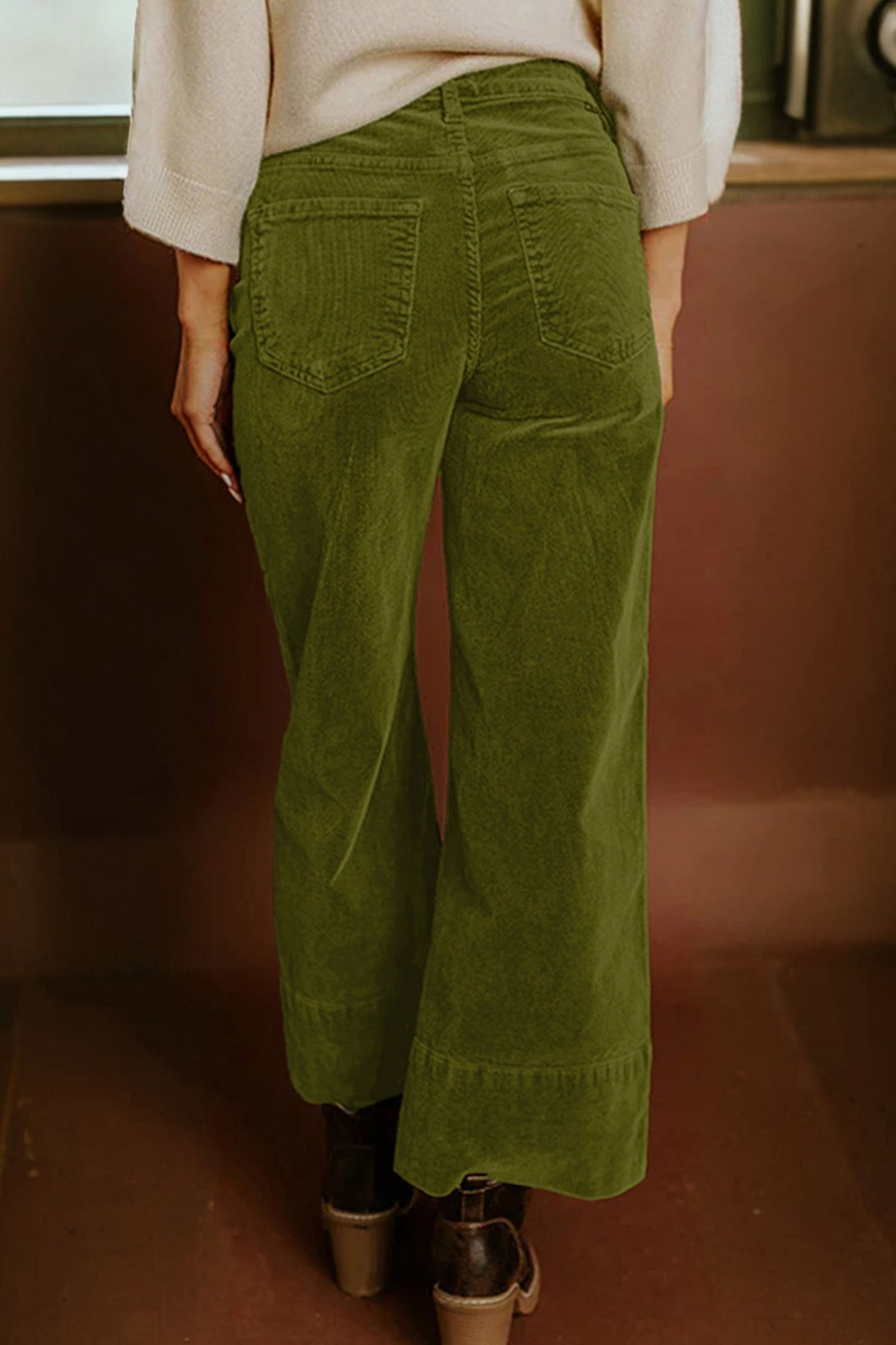 Juliette Green Corduroy Wide Leg Pants