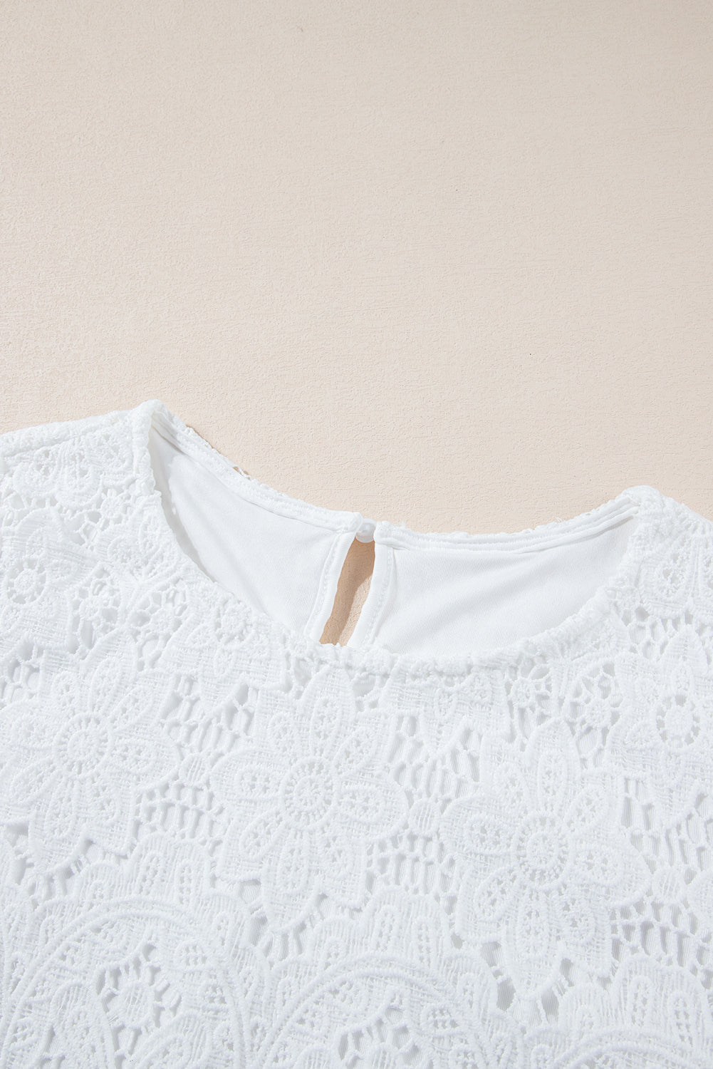 Kataleya Crochet Lace Short Sleeve Blouse - Threaded Pear