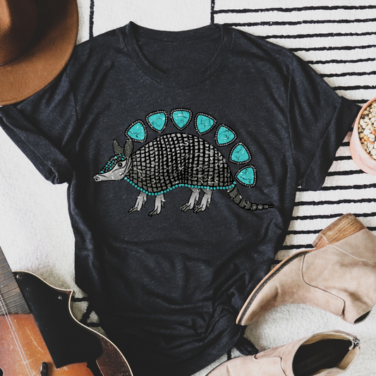 Turquoise Armadillo Graphic Tee