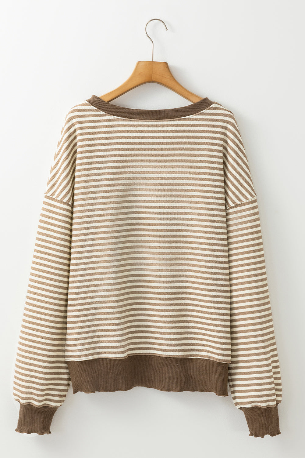 Angie Stripe Loose Drop Shoulder Long Sleeve Top